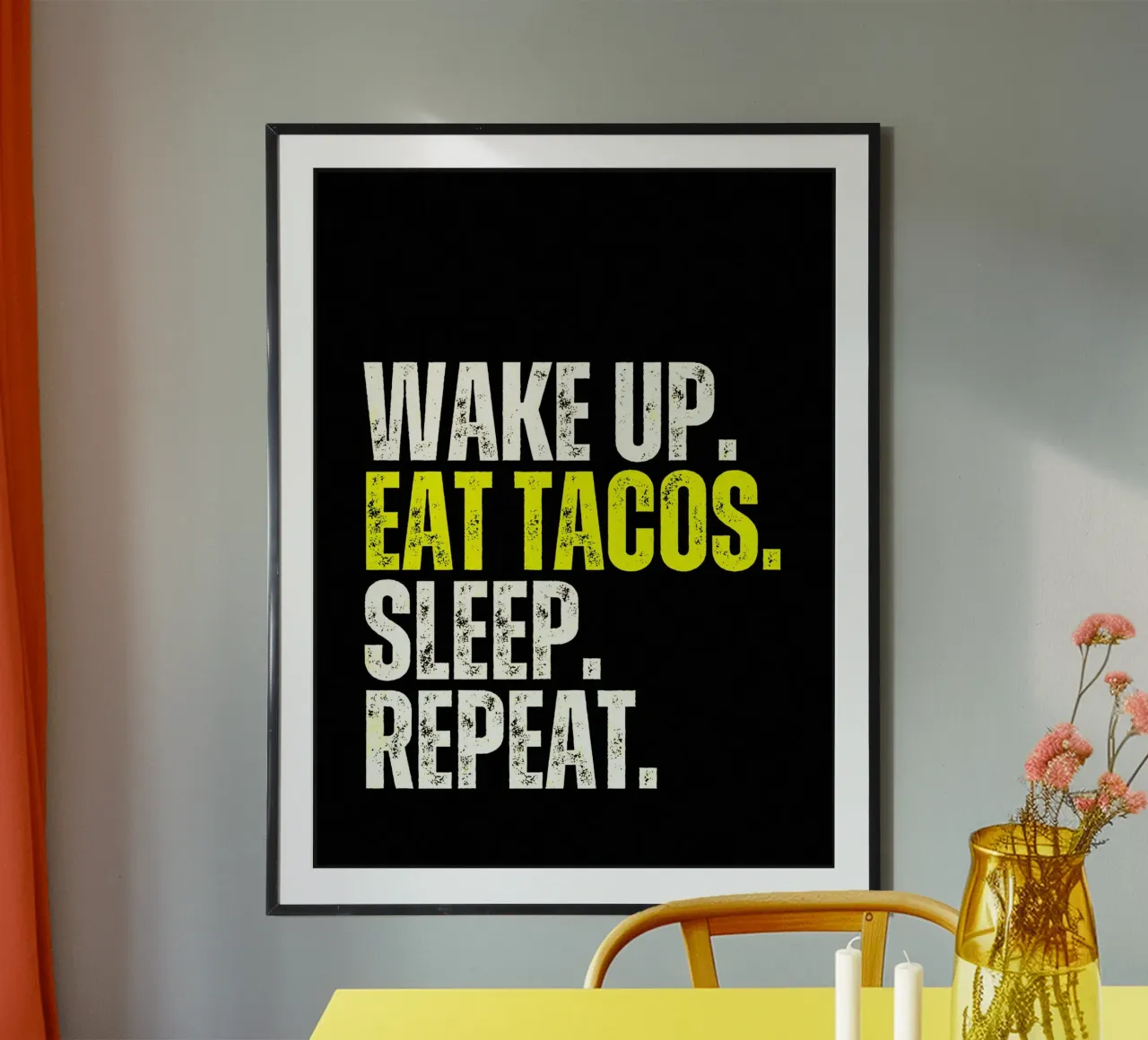 Taco Lifestyle Zitat Hahnemühle von Ashley Studio