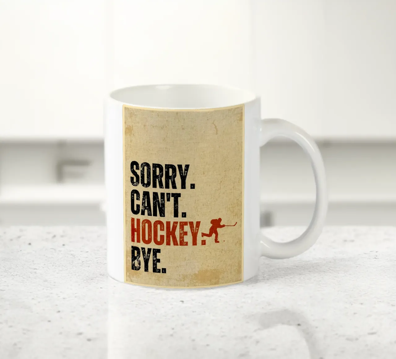 Tut mir leid, kann nicht Eishockey Tschüss Keramik Tasse von Ashley Studio