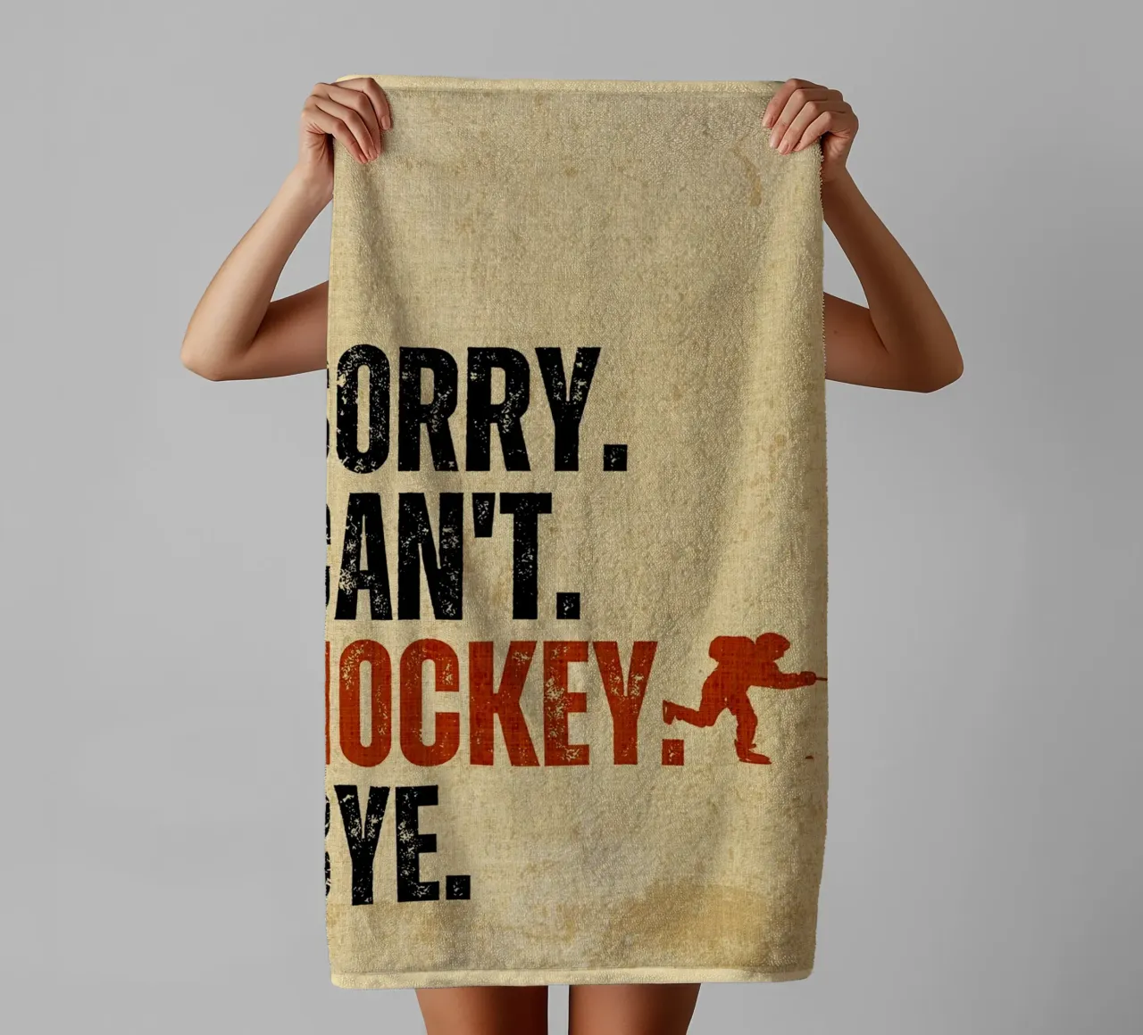 Tut mir leid, kann nicht Eishockey Tschüss Handtuch von Ashley Studio