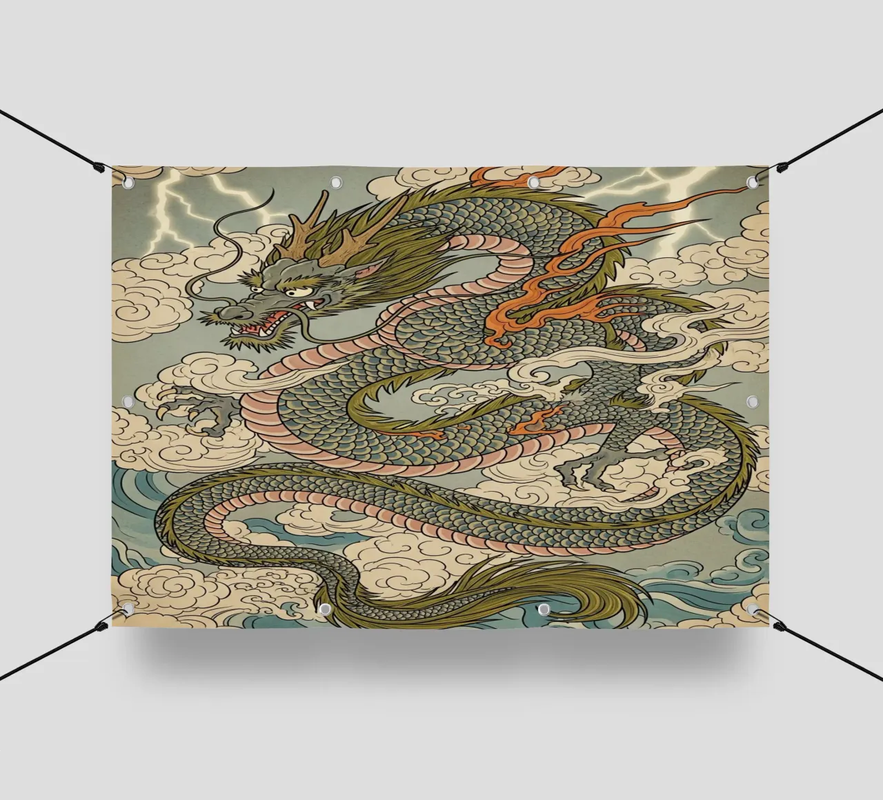 Dragon in Japanese vintage style pvc cover by Lembayung art