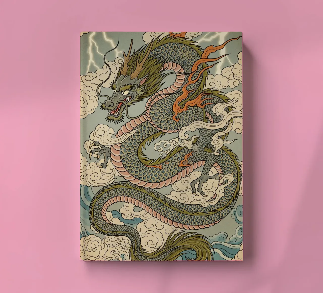 Dragon in Japanese vintage style notebook by Lembayung art