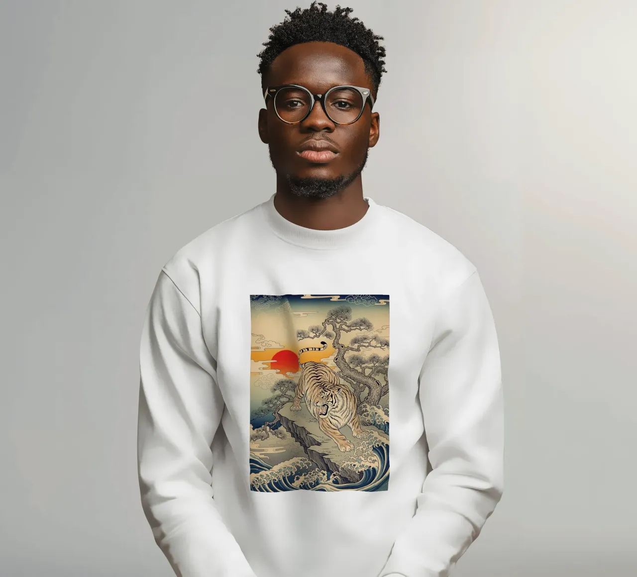 Tiger - Japanese vintage style sweatshirt by Lembayung art