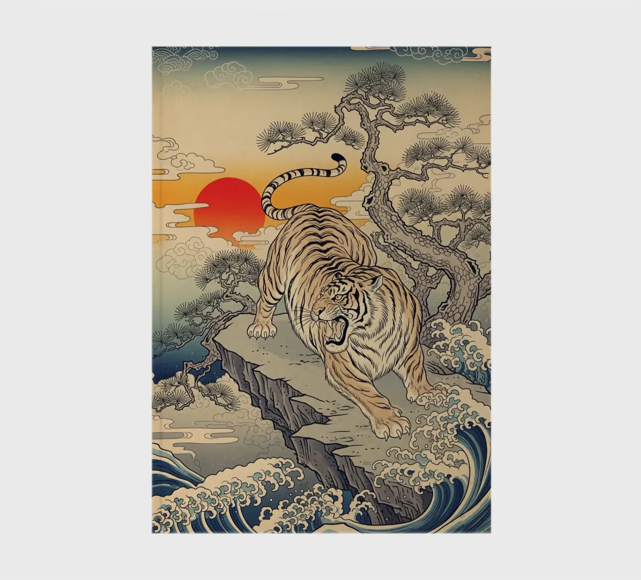 Tiger - Japanese vintage style notebook by Lembayung art
