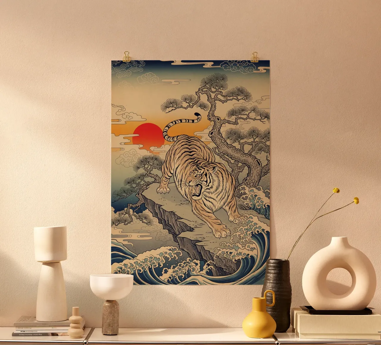 Tiger - Japanese vintage style hahnemühle by Lembayung art