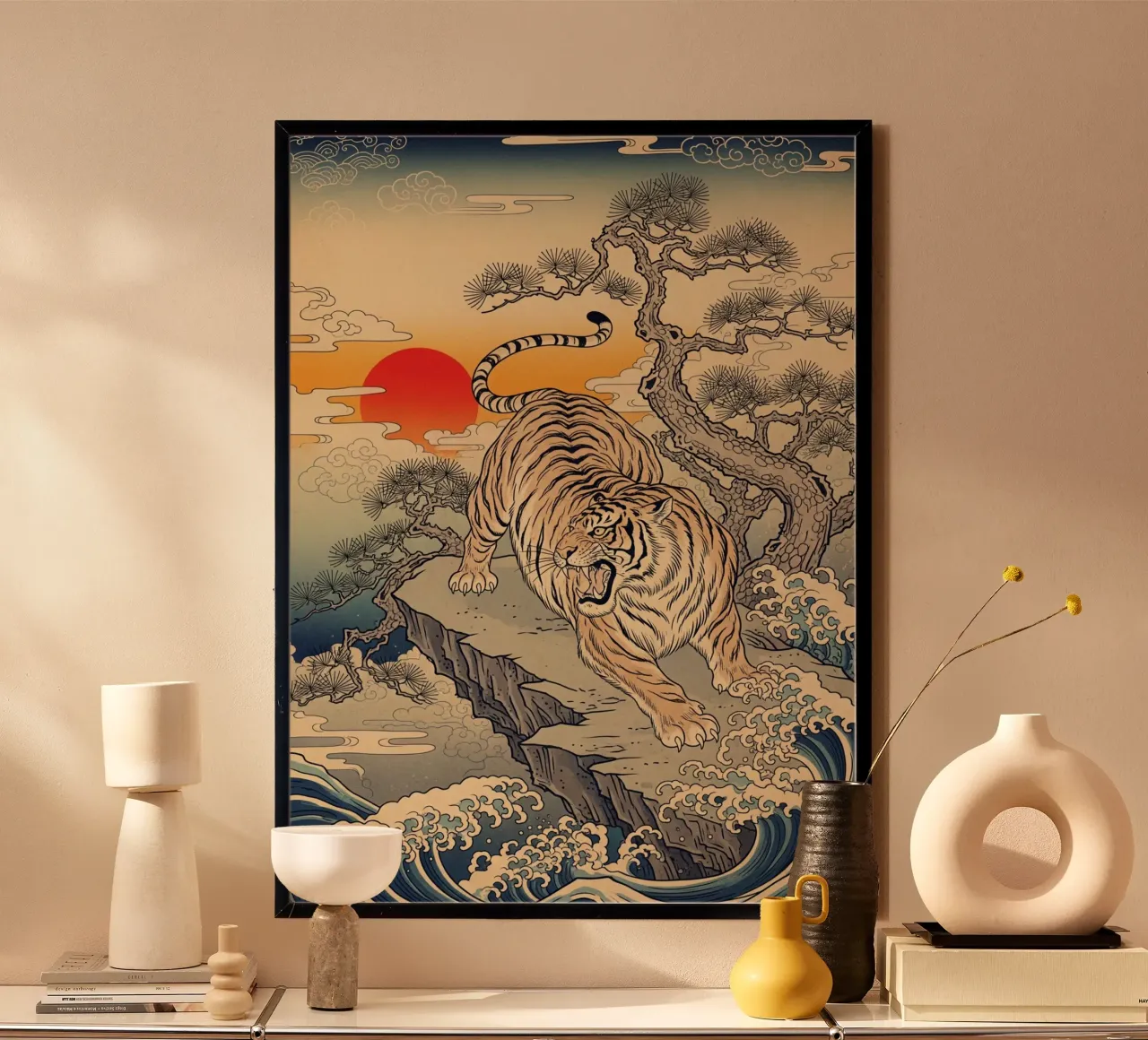 Tiger - Japanese vintage style hahnemühle by Lembayung art