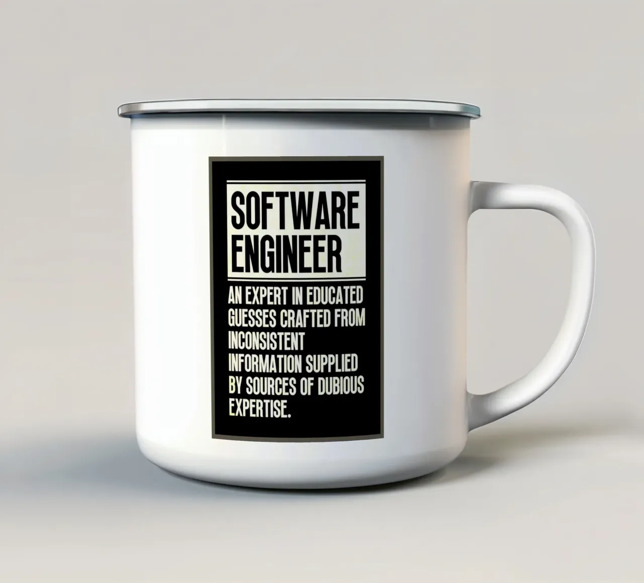 Preventivo ingegnere software tazza in smalto da Nucci Studio