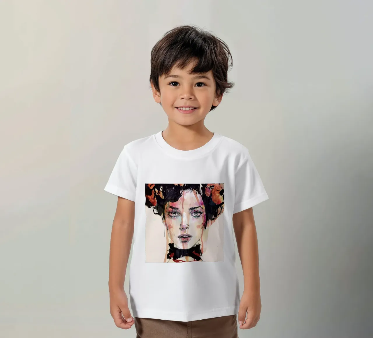 red and black Kinder T-Shirt von Giulio Iurissevich