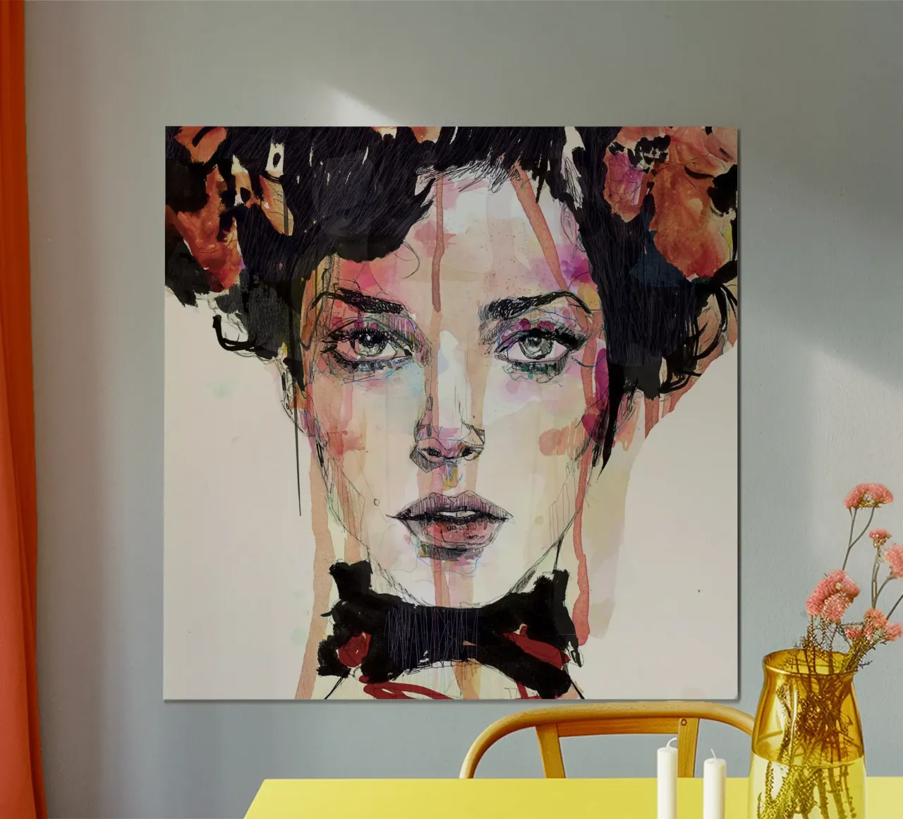 red and black poster con telaio in legno da Giulio Iurissevich