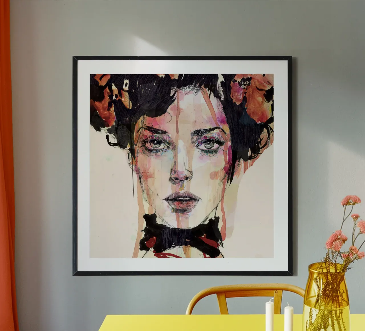 red and black poster con telaio in legno da Giulio Iurissevich