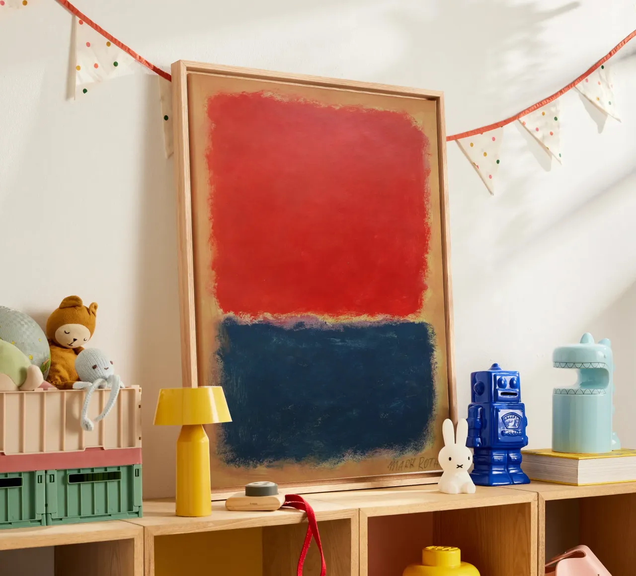 Expressieve compositie Mark Rothko canvas met Baklijst van Fredrick Miller