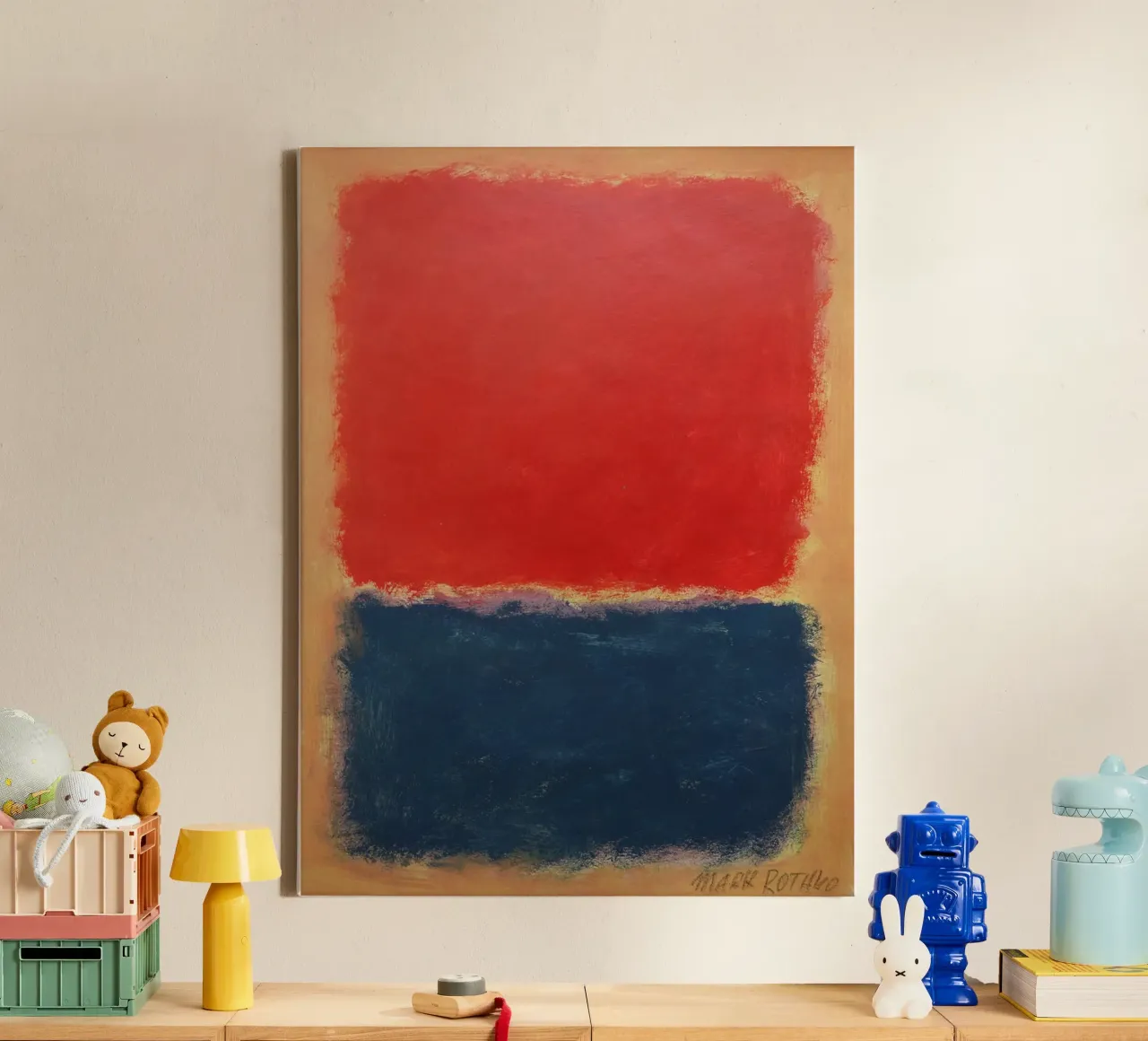 Expressieve compositie Mark Rothko canvas met Baklijst van Fredrick Miller