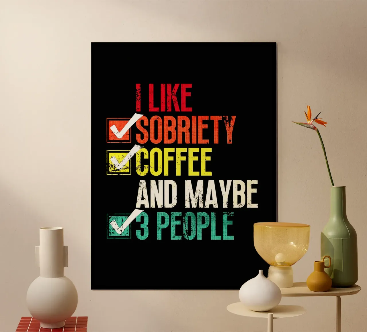 Mi piace la sobrietà, il caffè e forse 3 persone poster da Nucci Studio