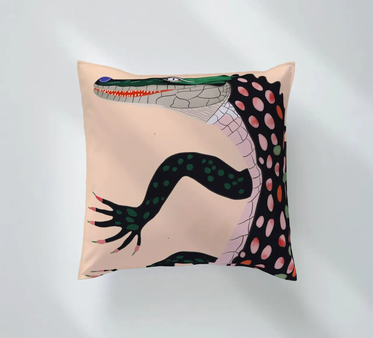Crocodile decorative cushion by ArtsySesta