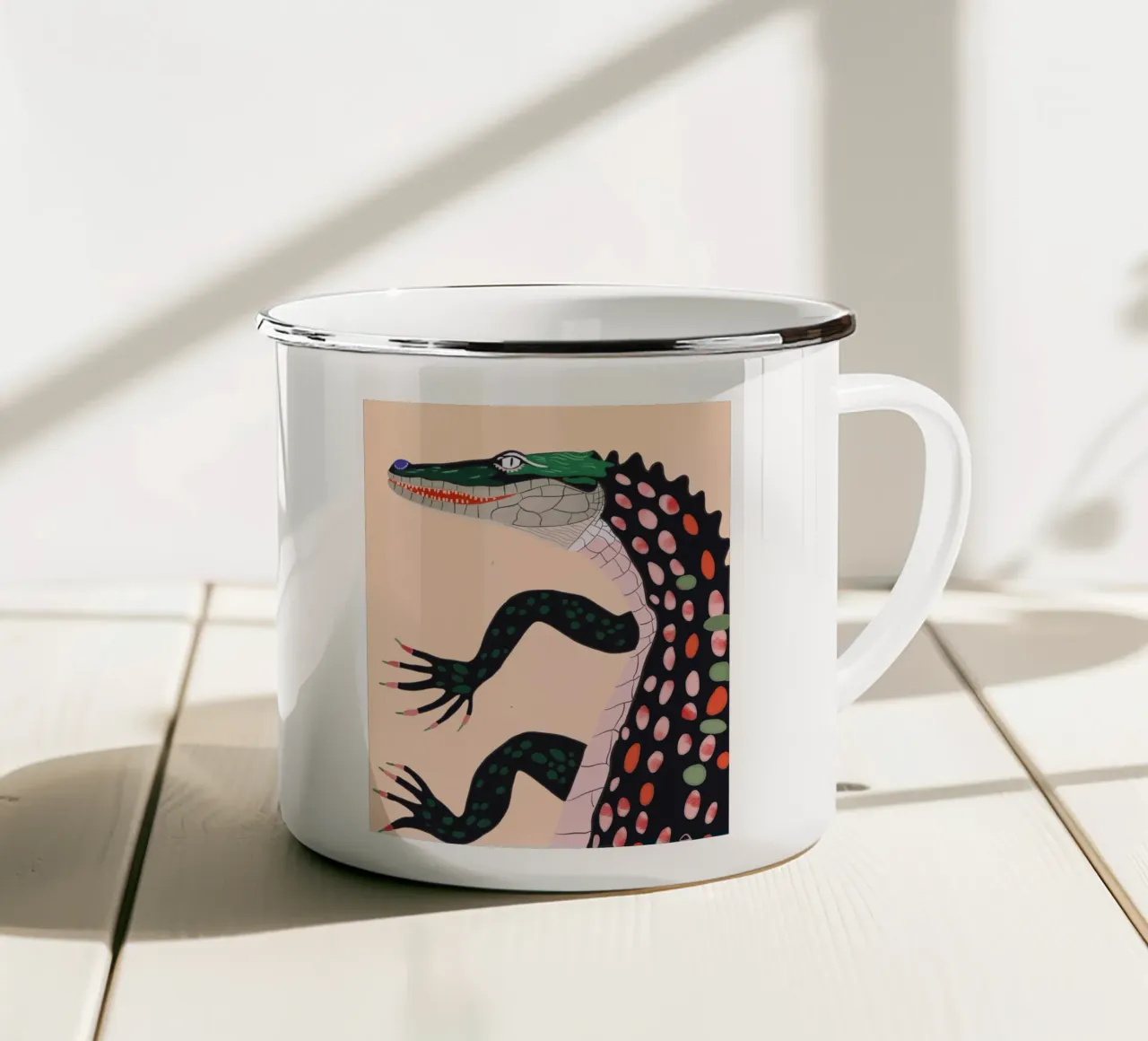 Crocodile tazza in smalto da ArtsySesta