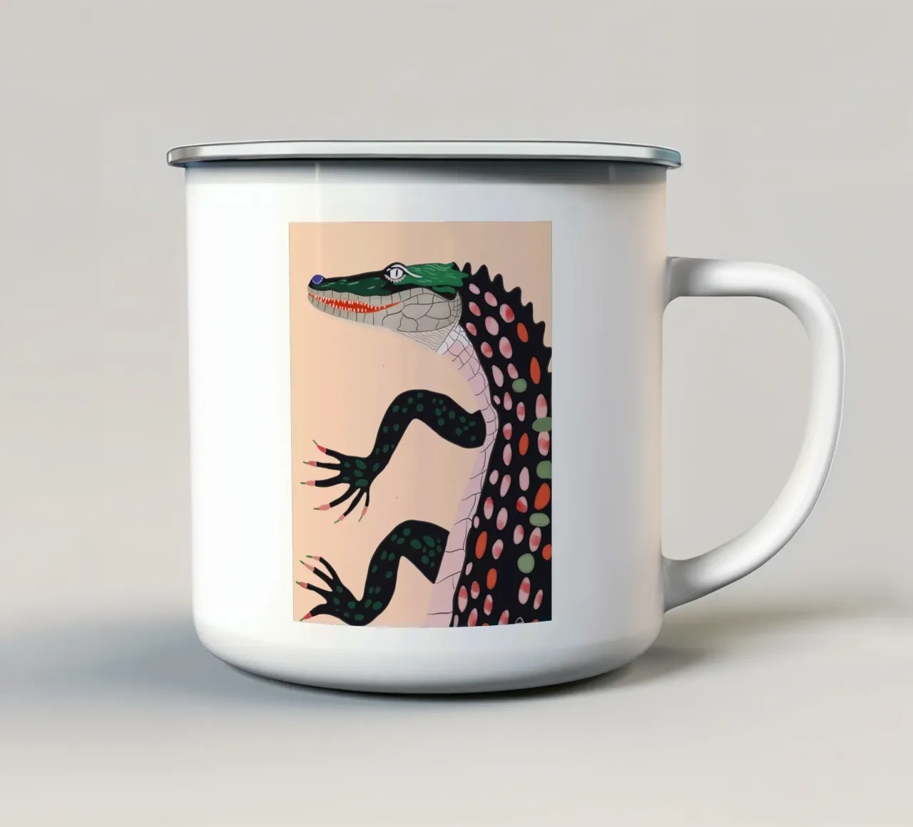 Crocodile tazza in smalto da ArtsySesta