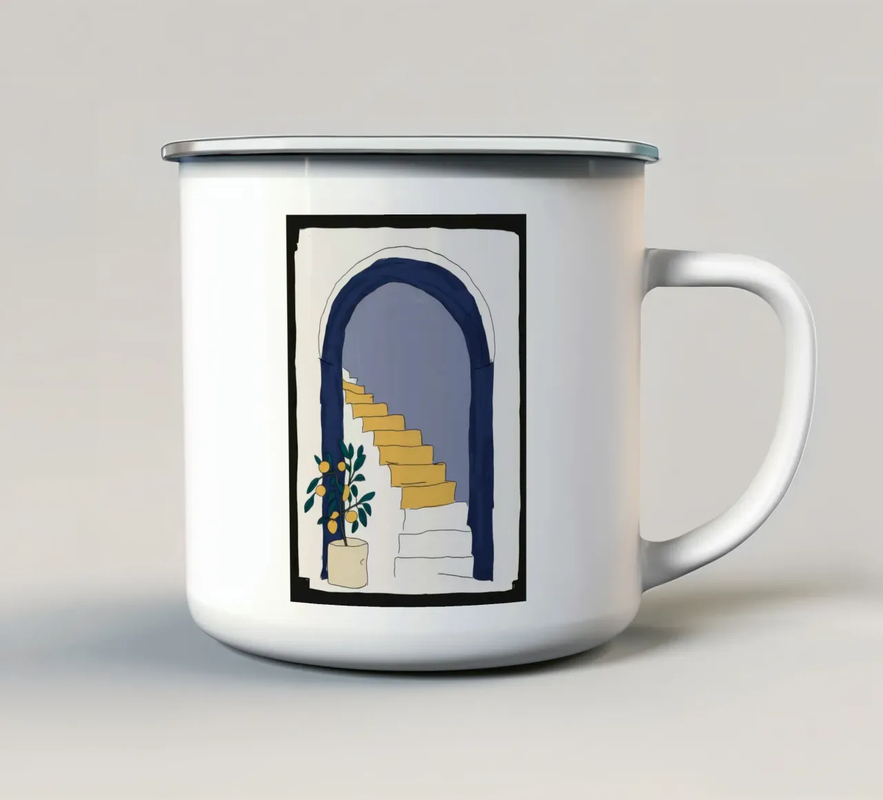 Luce di passaggio ad arco tazza in smalto da Obs Canvas
