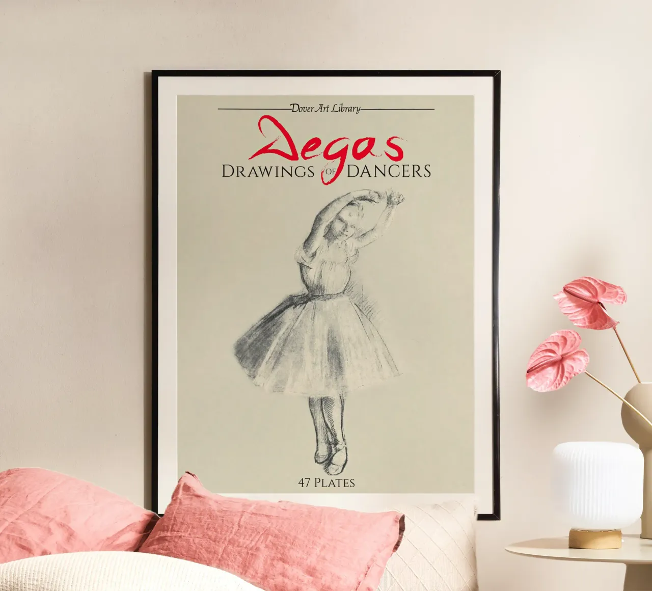 Disegni di ballerine - Edgar Degas poster con telaio in legno da Alfieson