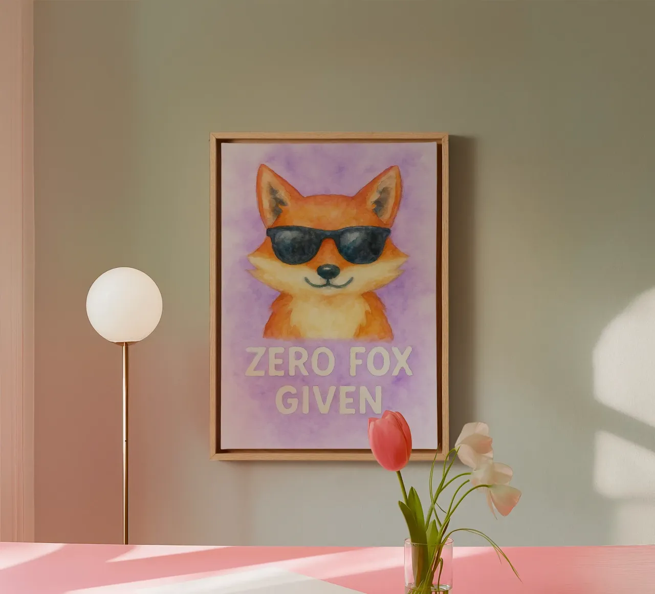 null fuchs gegeben kunst gemälde Leinwand mit Schattenfugenrahmen von Mutiaram