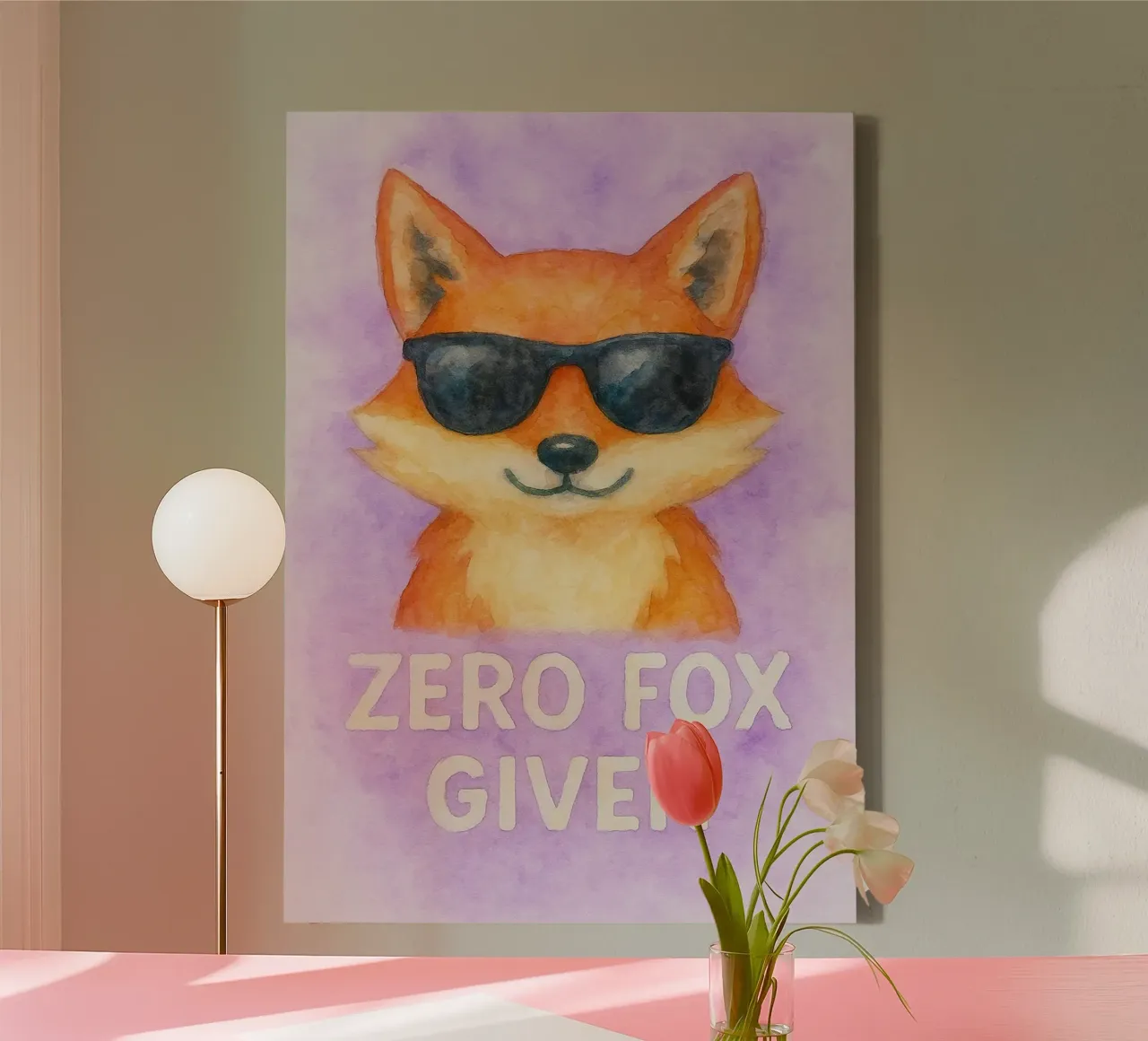 null fuchs gegeben kunst gemälde Leinwand mit Schattenfugenrahmen von Mutiaram