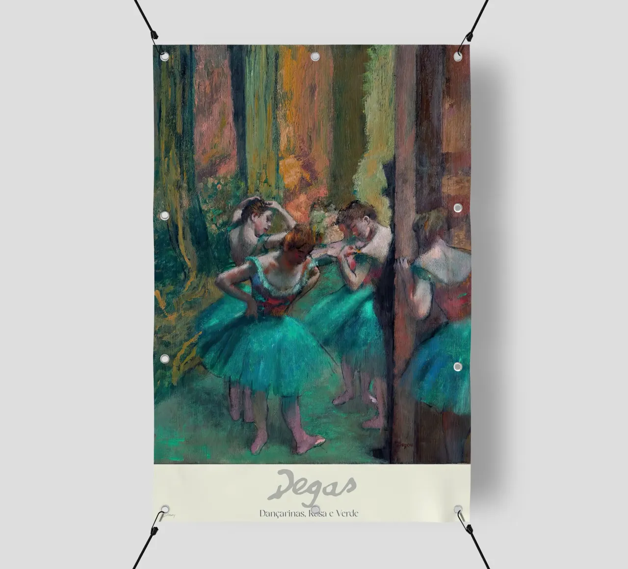 Edgar Degas - Ballerine rosa e verdi telo in pvc da Alfieson