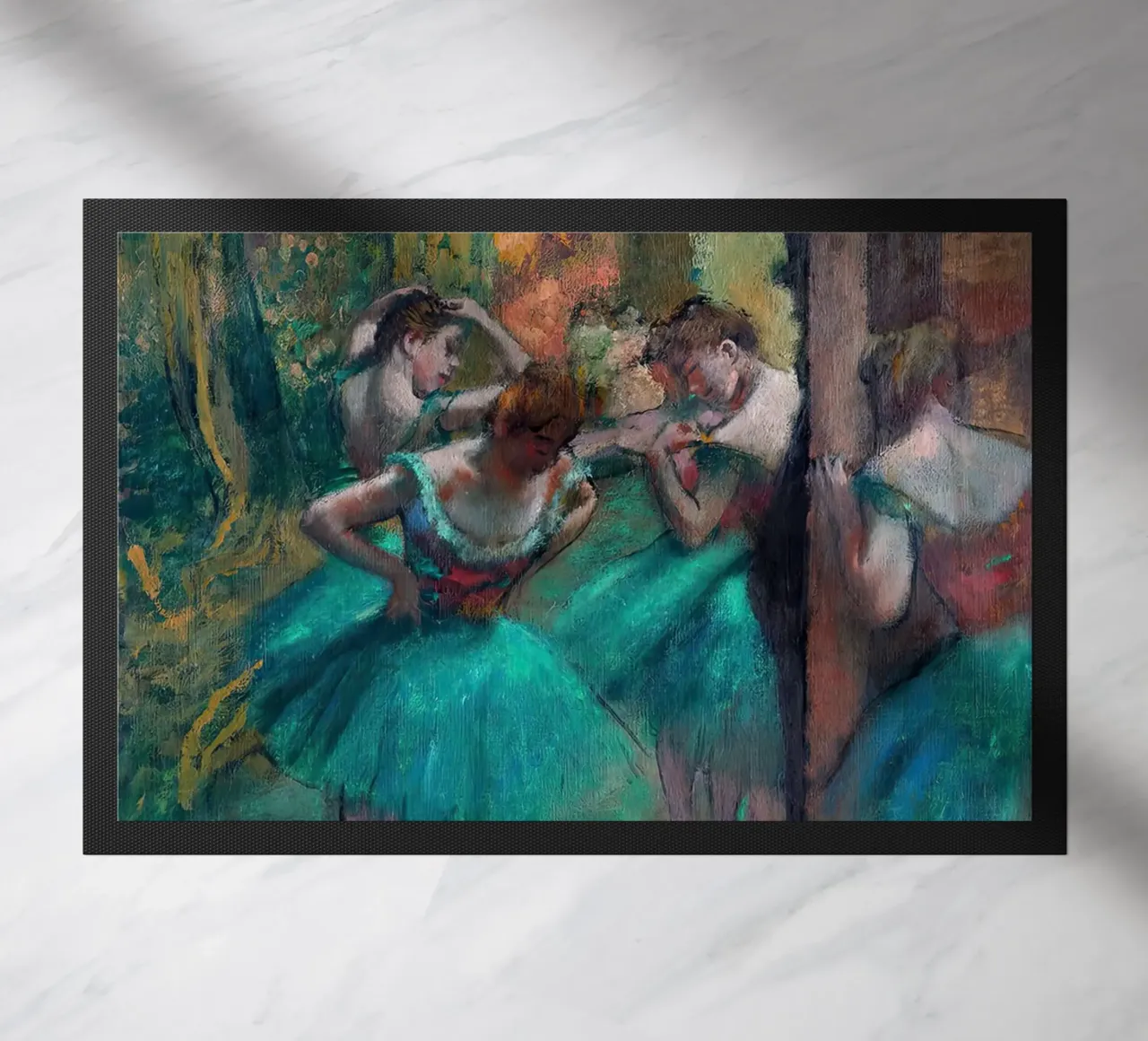 Edgar Degas - Ballerine rosa e verdi zerbino da Alfieson
