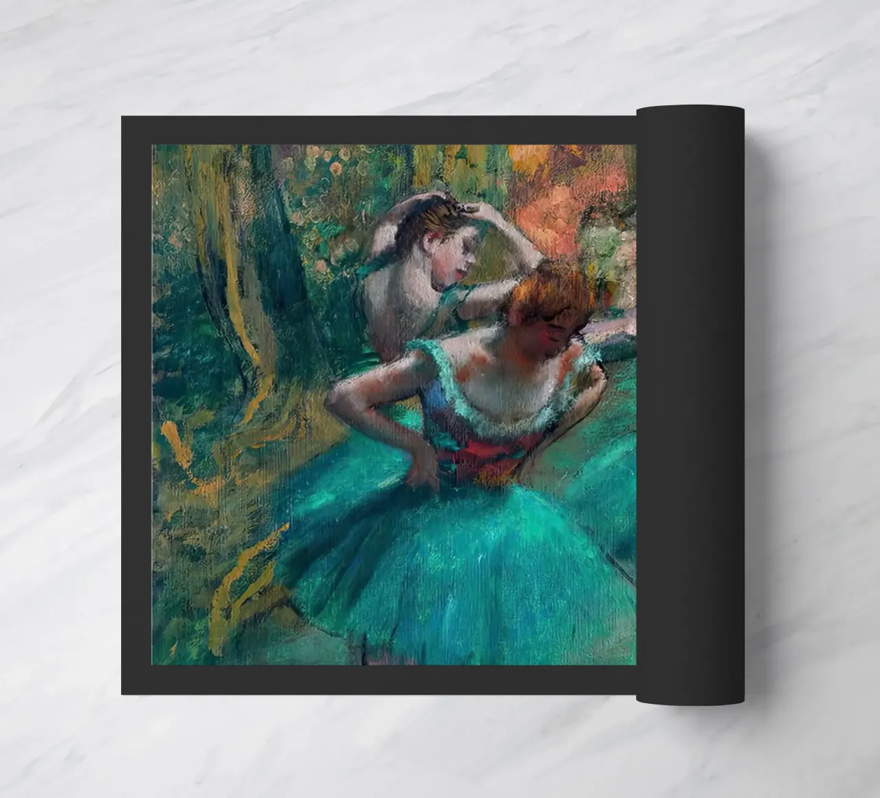 Edgar Degas - Ballerine rosa e verdi zerbino da Alfieson