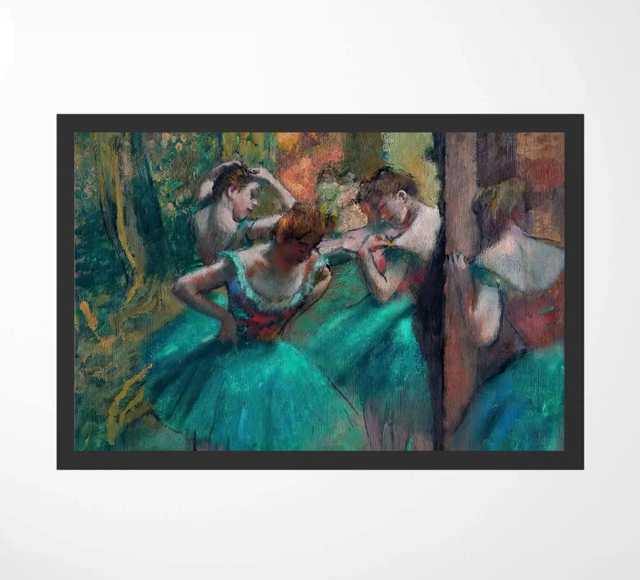 Edgar Degas - Ballerine rosa e verdi zerbino da Alfieson