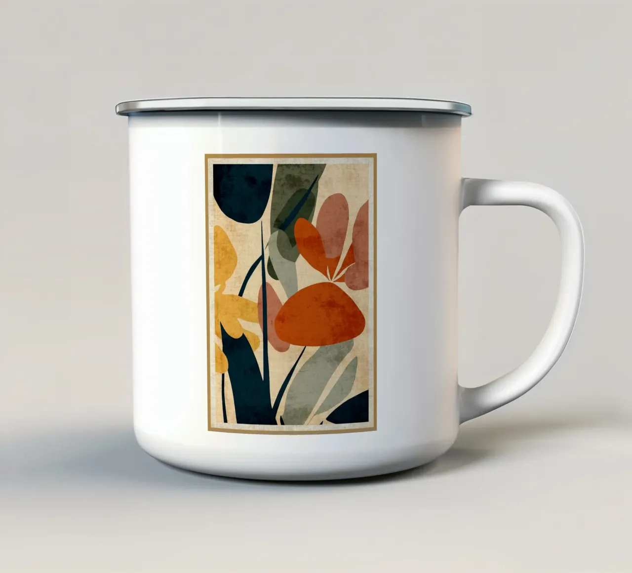 Bloeiend bloemenabstract emaille mok van David Studio