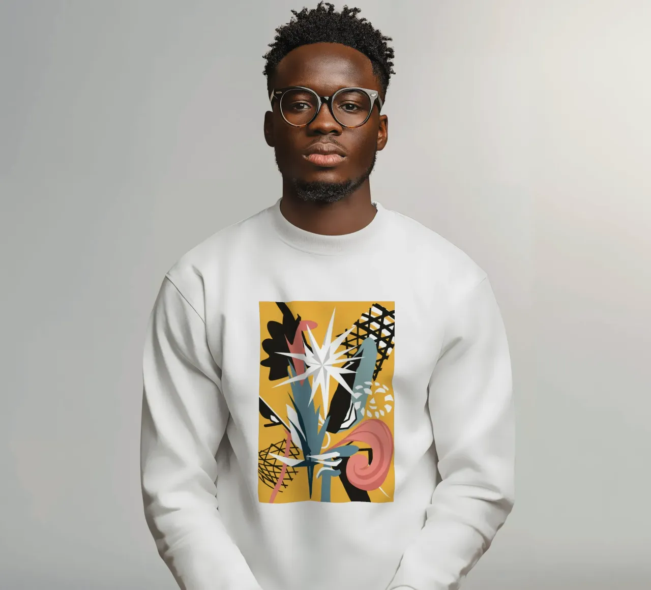 Collage di scarabocchi stellati felpa da Obs Canvas