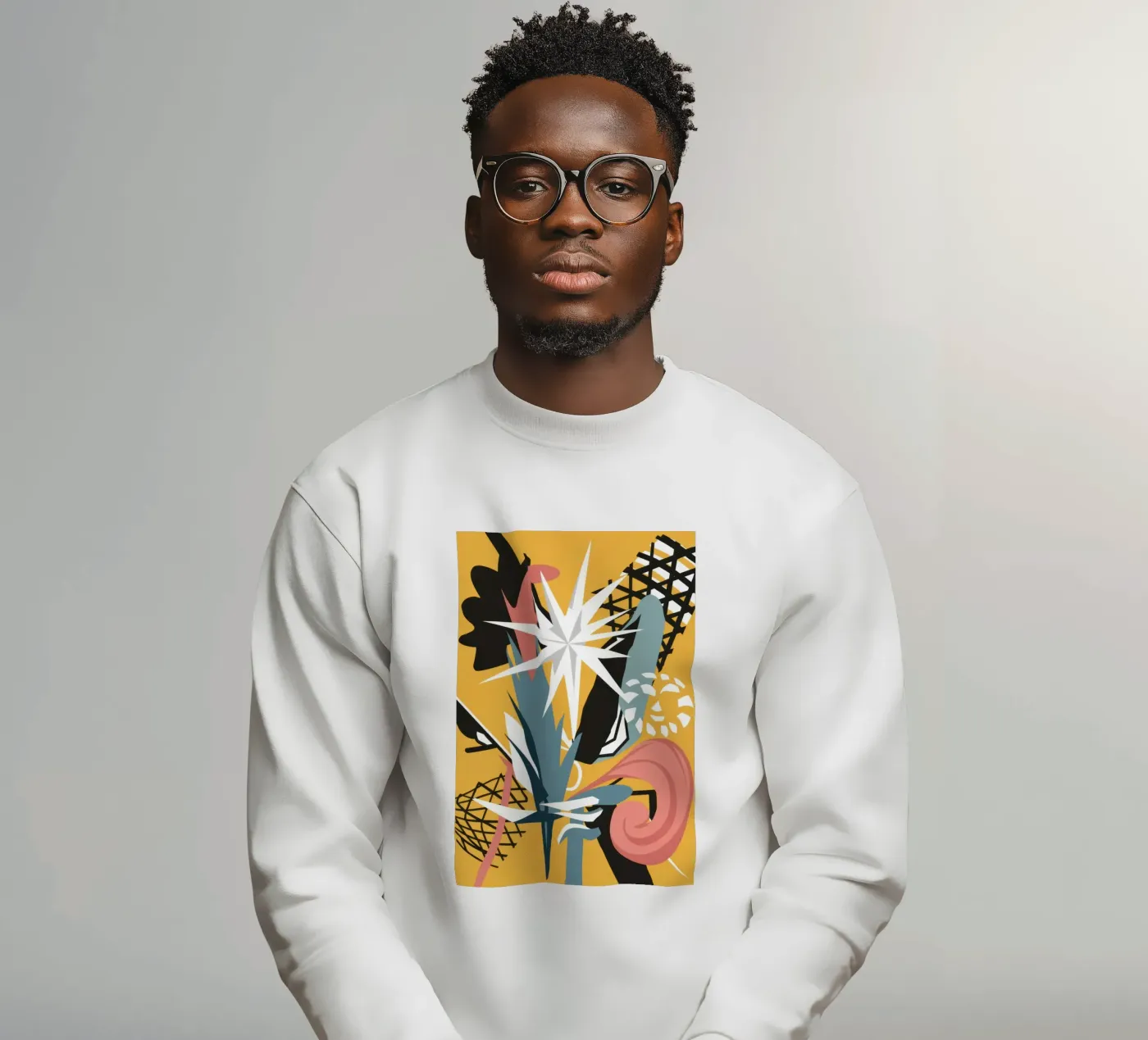 Collage di scarabocchi stellati felpa da Obs Canvas