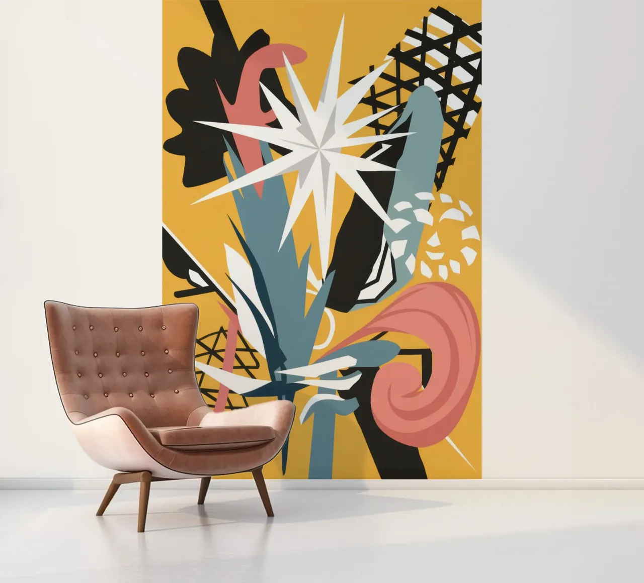 Collage Sterrenkrabbel fotobehang van Obs Canvas