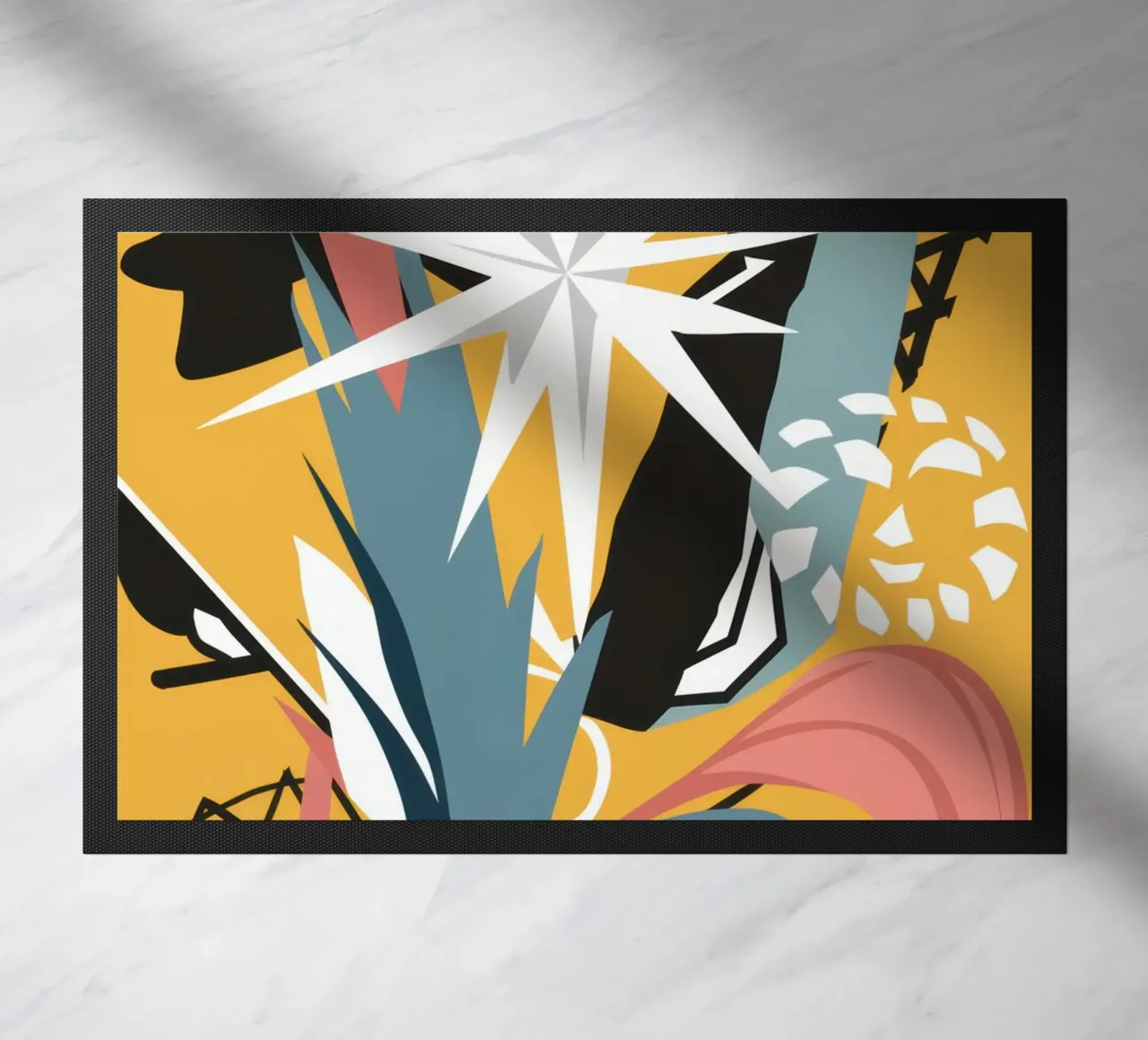 Starry Scribble Collage doormat by Obs Canvas