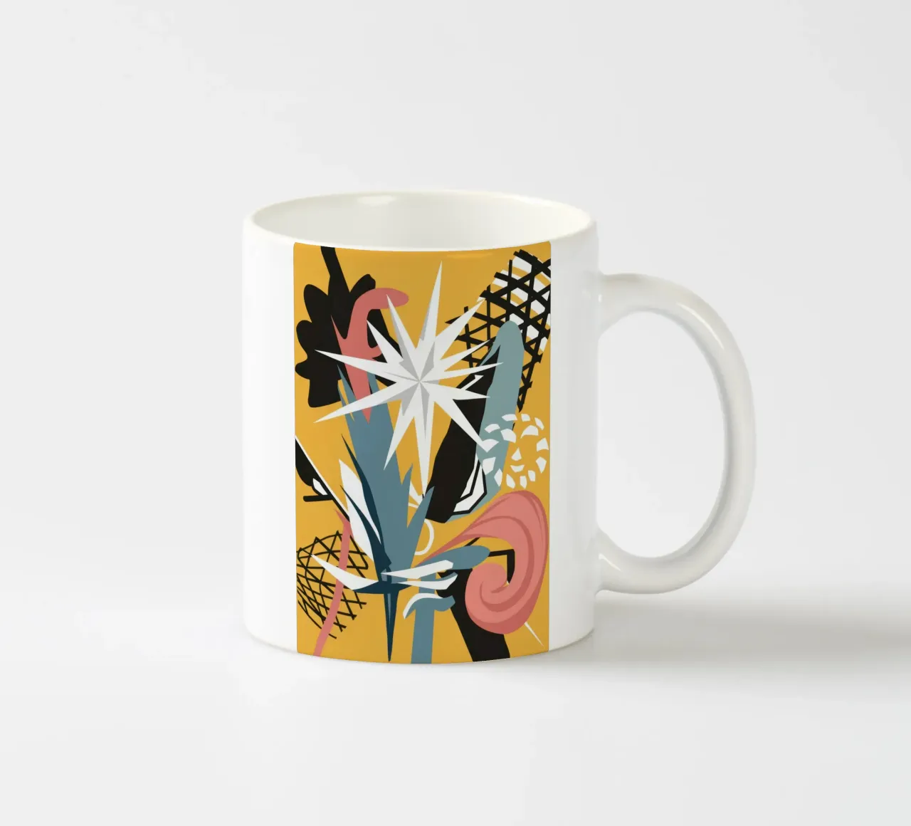 Starry Scribble Collage ceramic mug by Obs Canvas