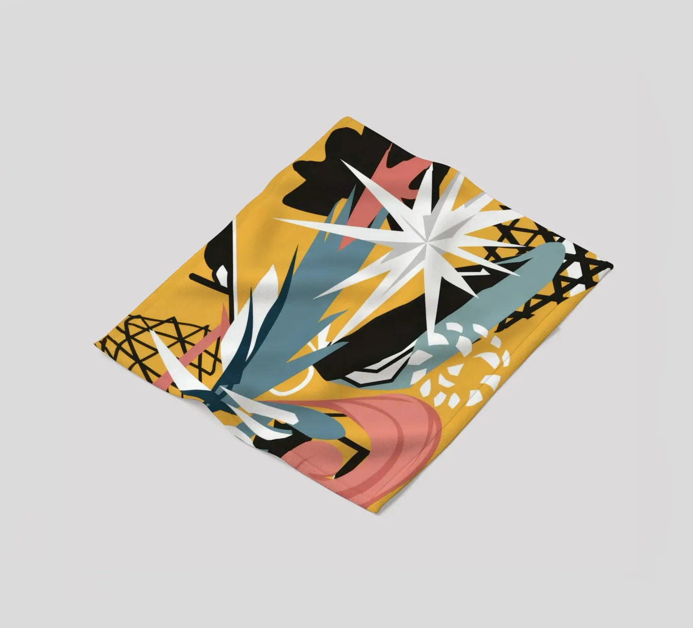 Starry Scribble Collage fleece blanket by Obs Canvas