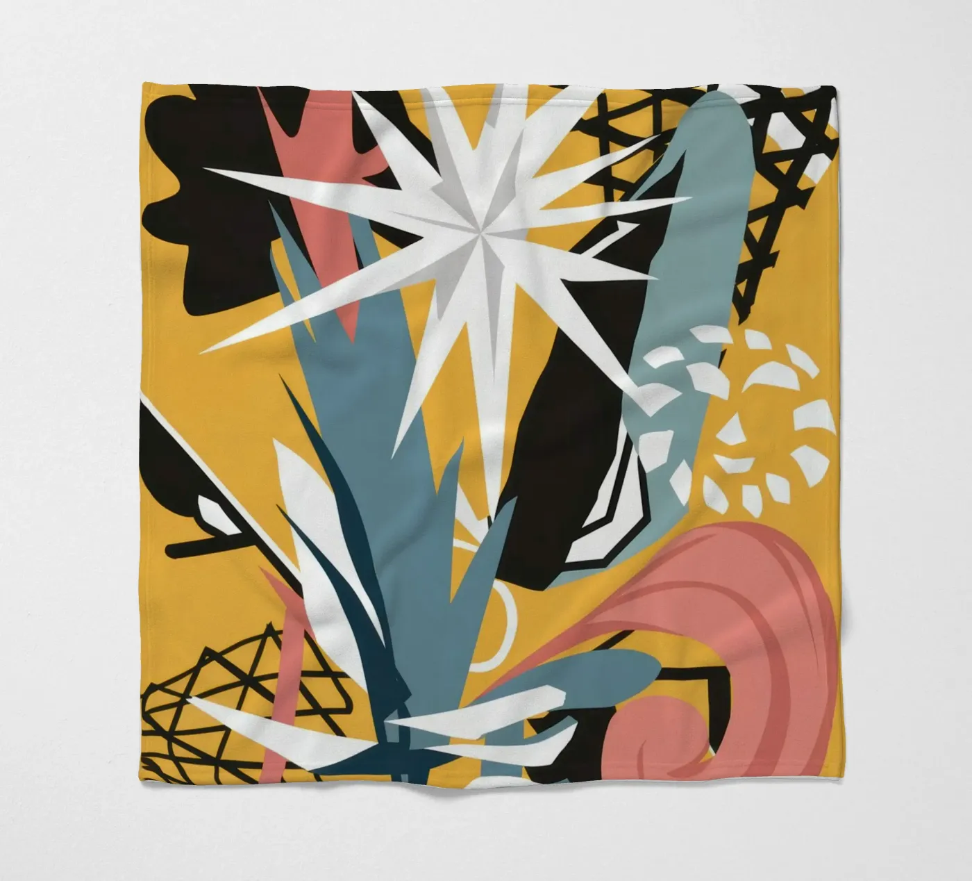 Starry Scribble Collage fleece blanket by Obs Canvas
