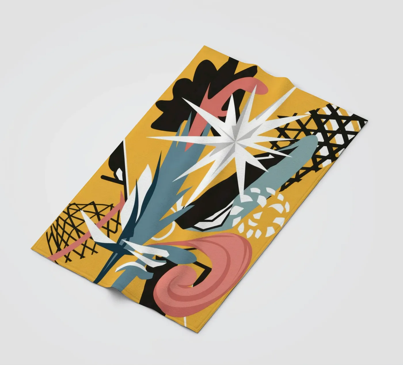 Starry Scribble Collage fleece blanket by Obs Canvas