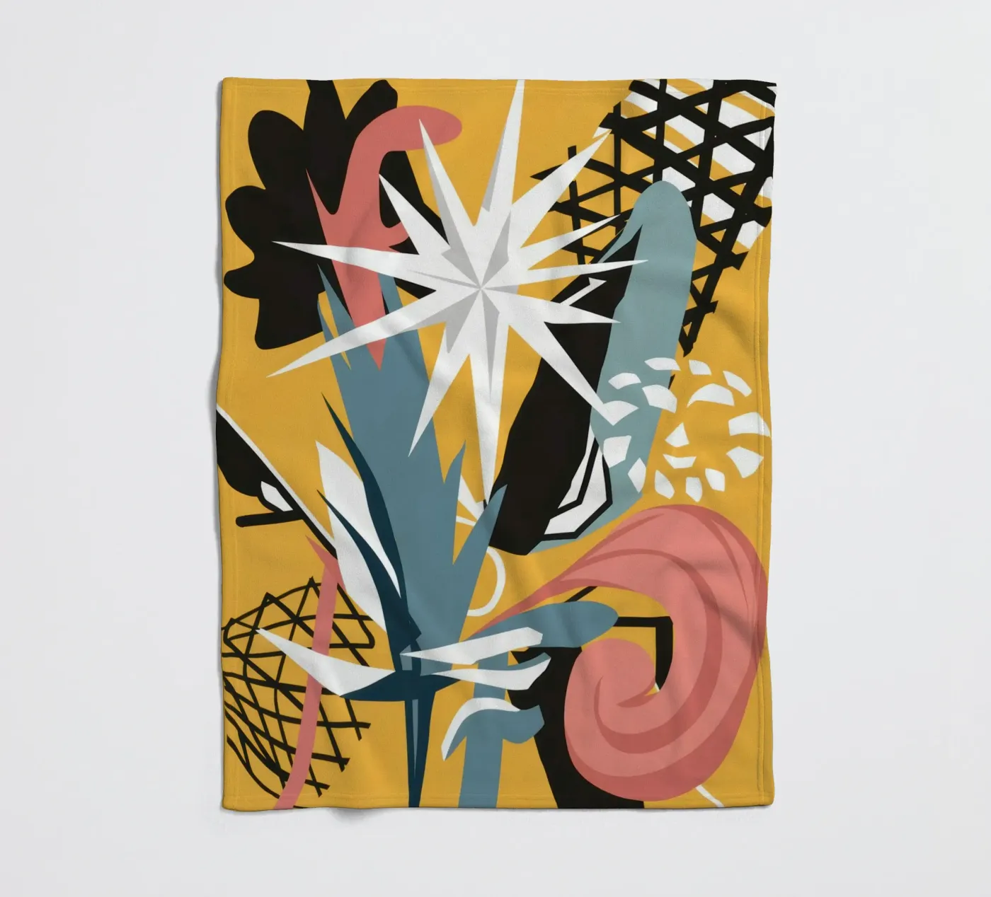 Starry Scribble Collage fleece blanket by Obs Canvas