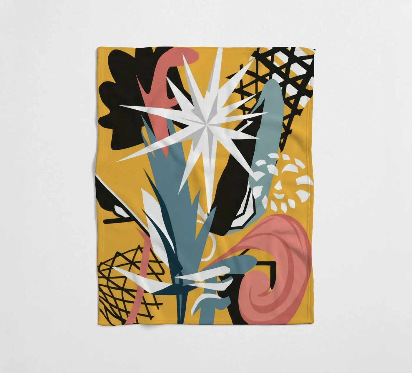 Starry Scribble Collage fleece blanket by Obs Canvas