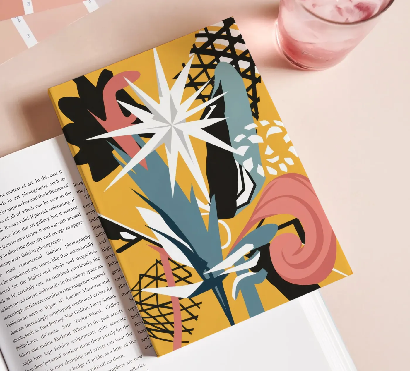 Starry Scribble Collage notebook by Obs Canvas