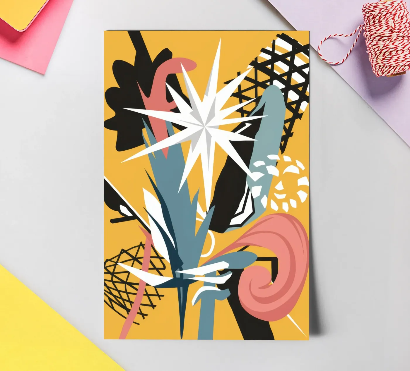 Starry Scribble Collage sticker sheet by Obs Canvas