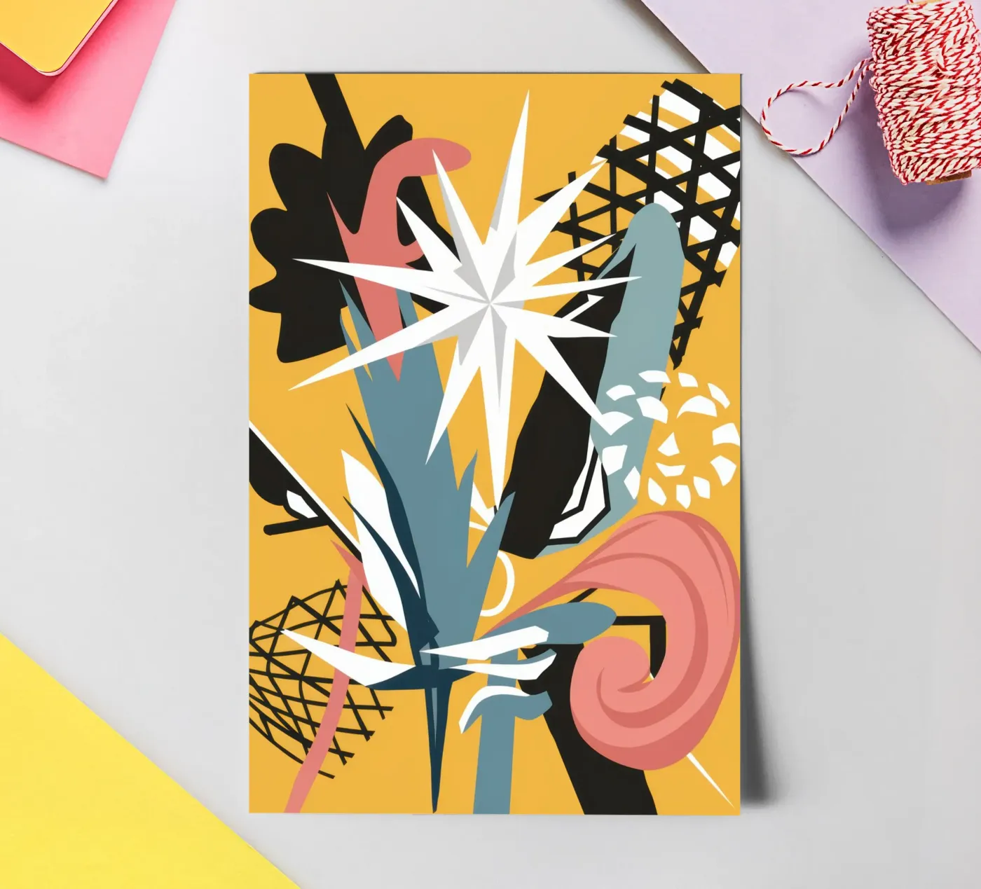 Starry Scribble Collage Stickerbogen von Obs Canvas