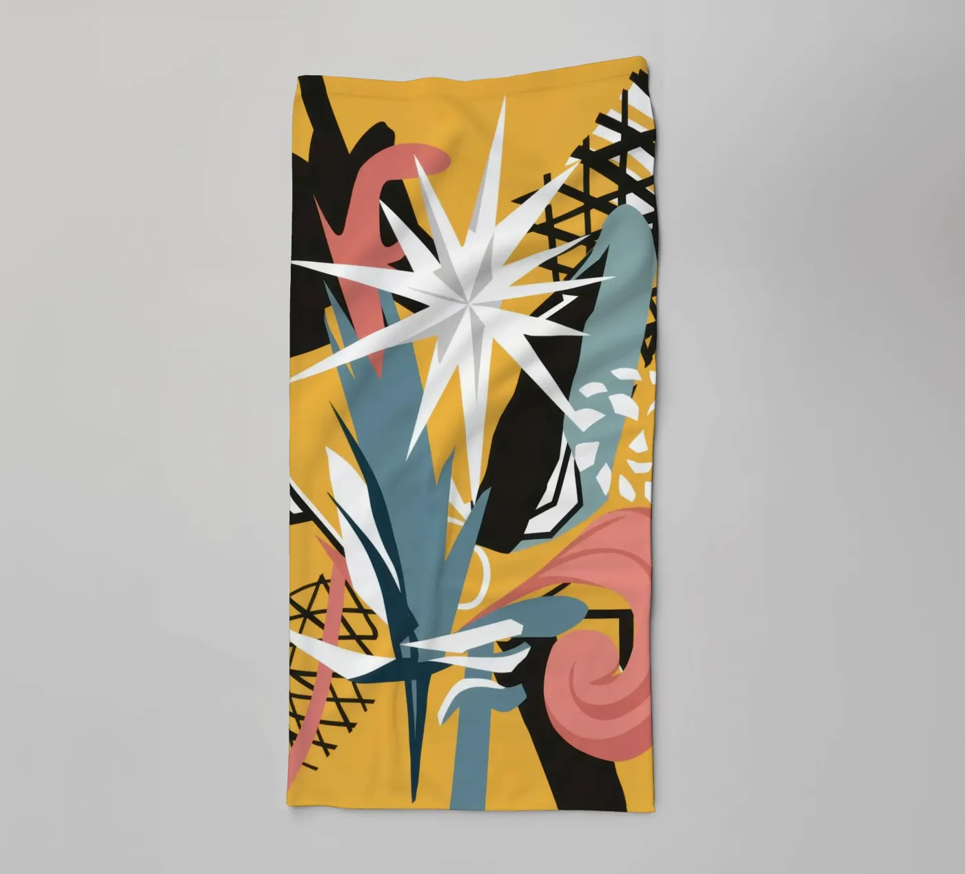 Starry Scribble Collage towel by Obs Canvas
