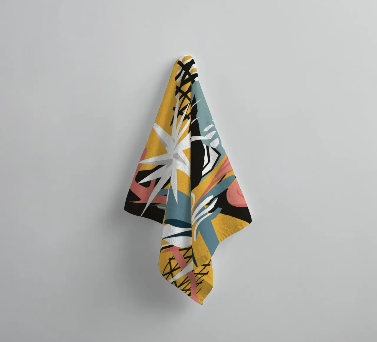 Starry Scribble Collage badhanddoek van Obs Canvas