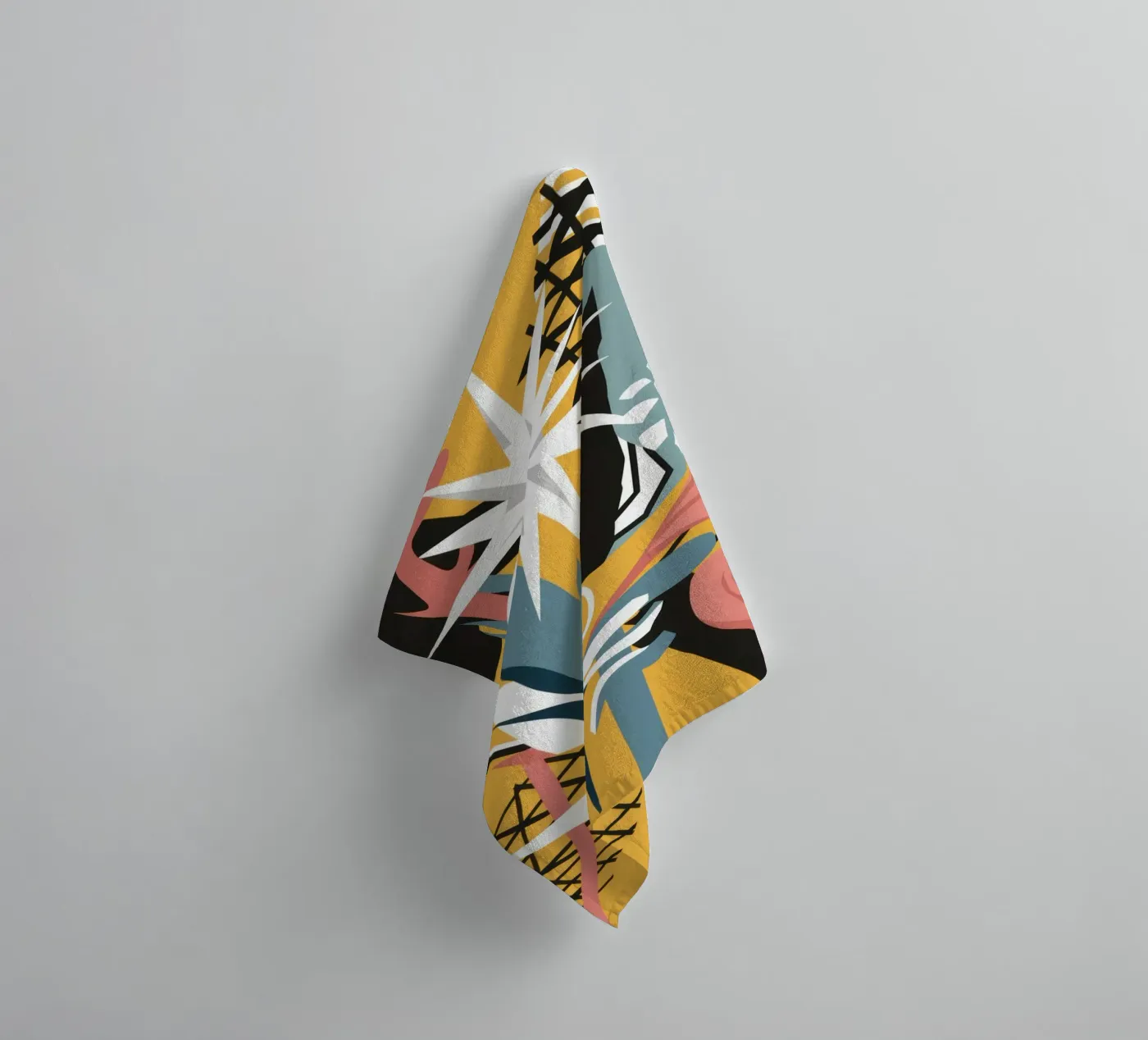 Starry Scribble Collage towel by Obs Canvas