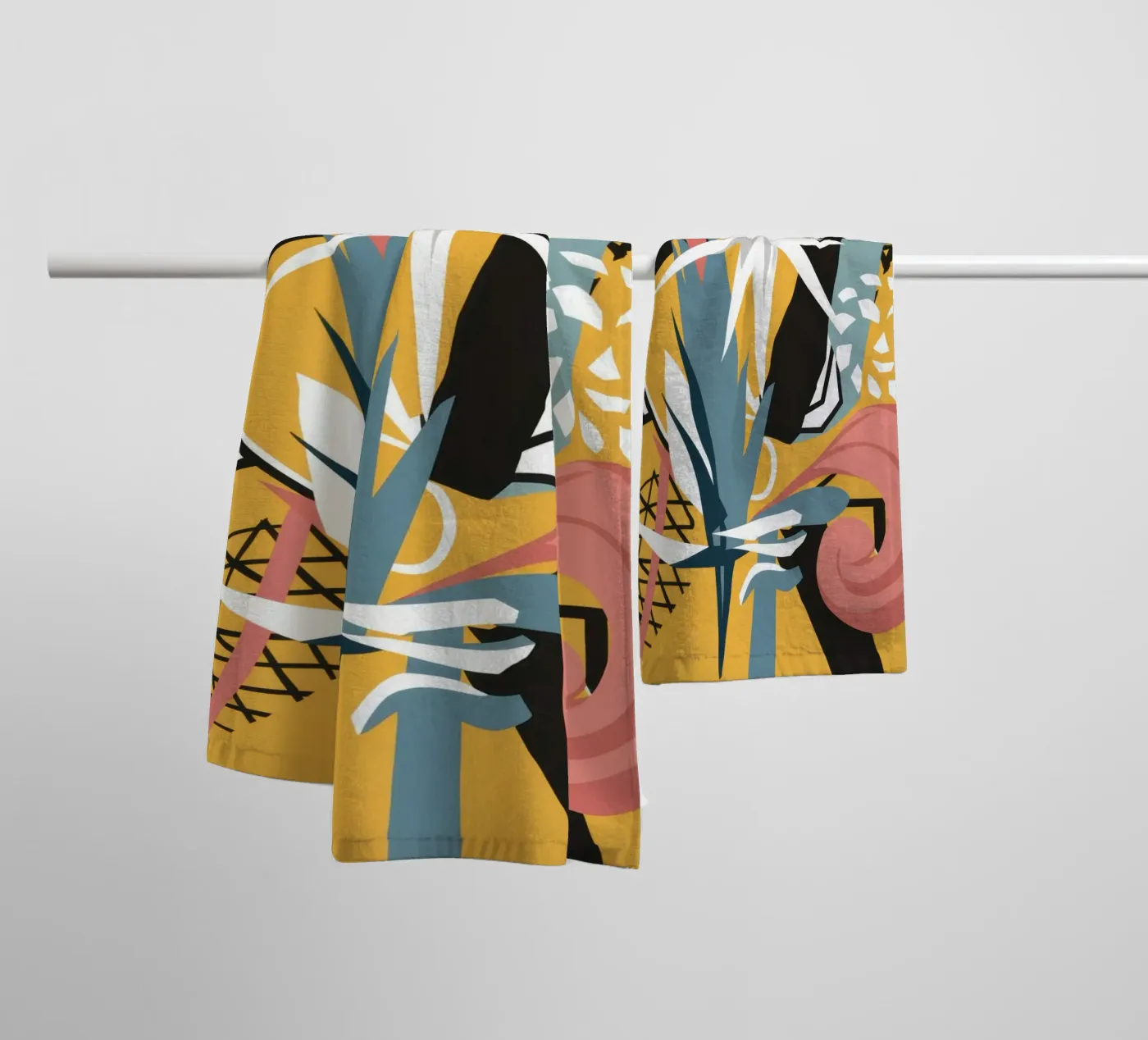 Starry Scribble Collage towel by Obs Canvas