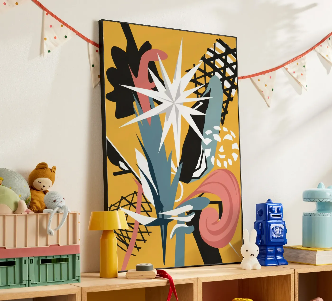 Collage di scarabocchi stellati alluminio dibond da Obs Canvas