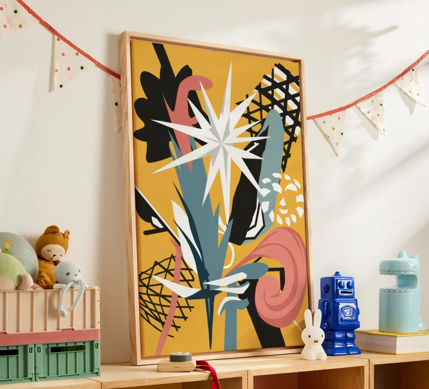 Starry Scribble Collage canvas by Obs Canvas