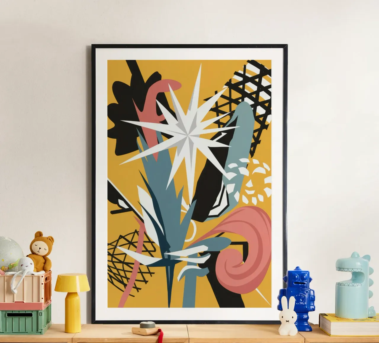 Starry Scribble Collage poster by Obs Canvas