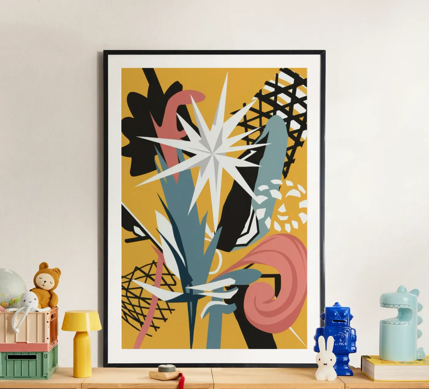 Starry Scribble Collage poster by Obs Canvas