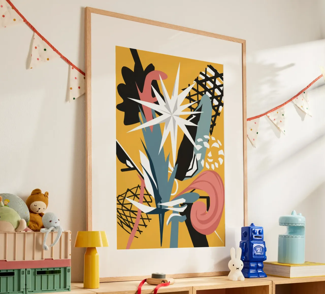 Starry Scribble Collage poster by Obs Canvas